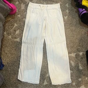 CAbi Off-White Linen Trousers